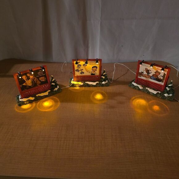 Department 56 Snow Village RETIRED LIGHTED‎ Roadside Billboards Set of 3 - Picture 1 of 8